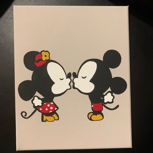 Mickey and Minnie wall art hand painted
